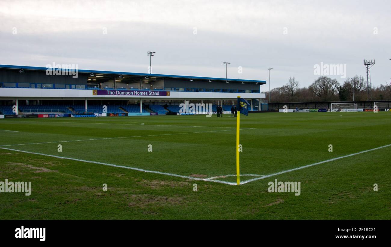 Solihull, Royaume-Uni. 09e mars 2021. Vue générale à l'intérieur du stade pendant le match de la Vanarama National League entre Solihull Moors et Stockport County FC au SportNation.bet Stadium à Solihull, Angleterre crédit: SPP Sport Press photo. /Alamy Live News Banque D'Images