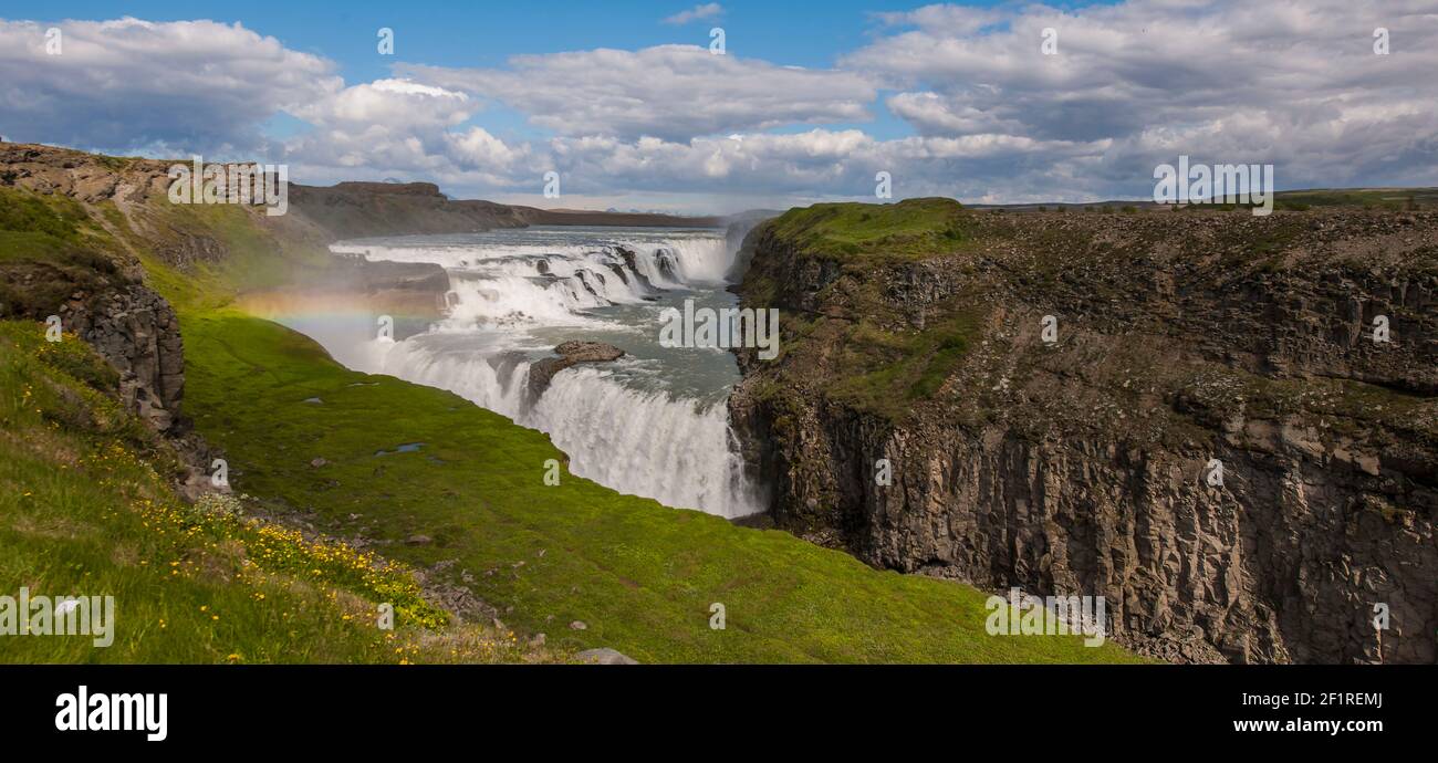 La célèbre cascade de Gullfoss dans le sud de l'Islande Banque D'Images