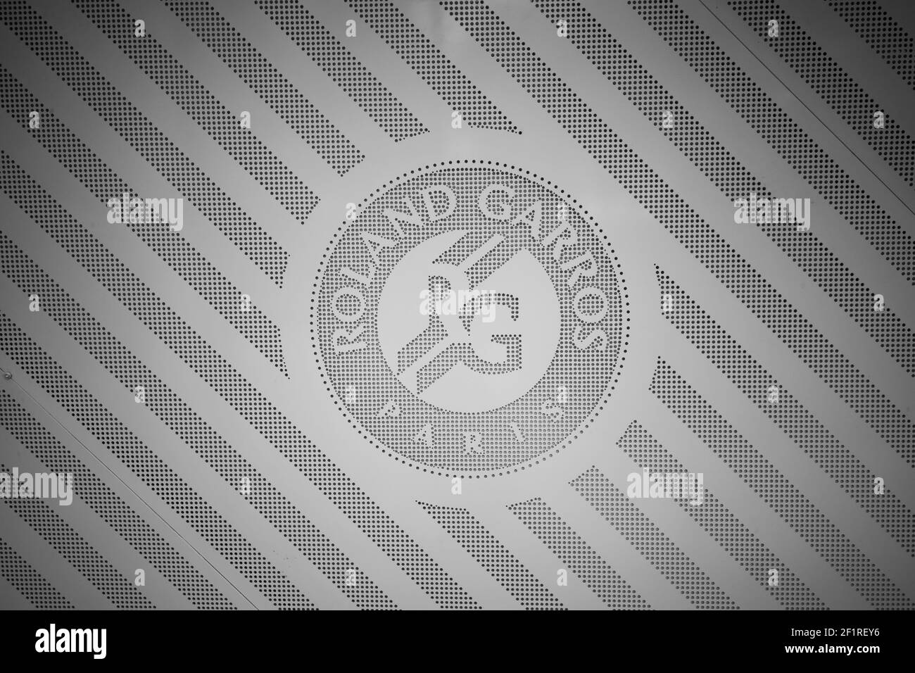 Illustration du logotype de Roland Garros lors du tournoi de tennis Roland-Garros 2019, Grand Chelem, le 24 mai 2019 au stade Roland-Garros à Paris, France - photo Stephane Allaman / DPPI Banque D'Images