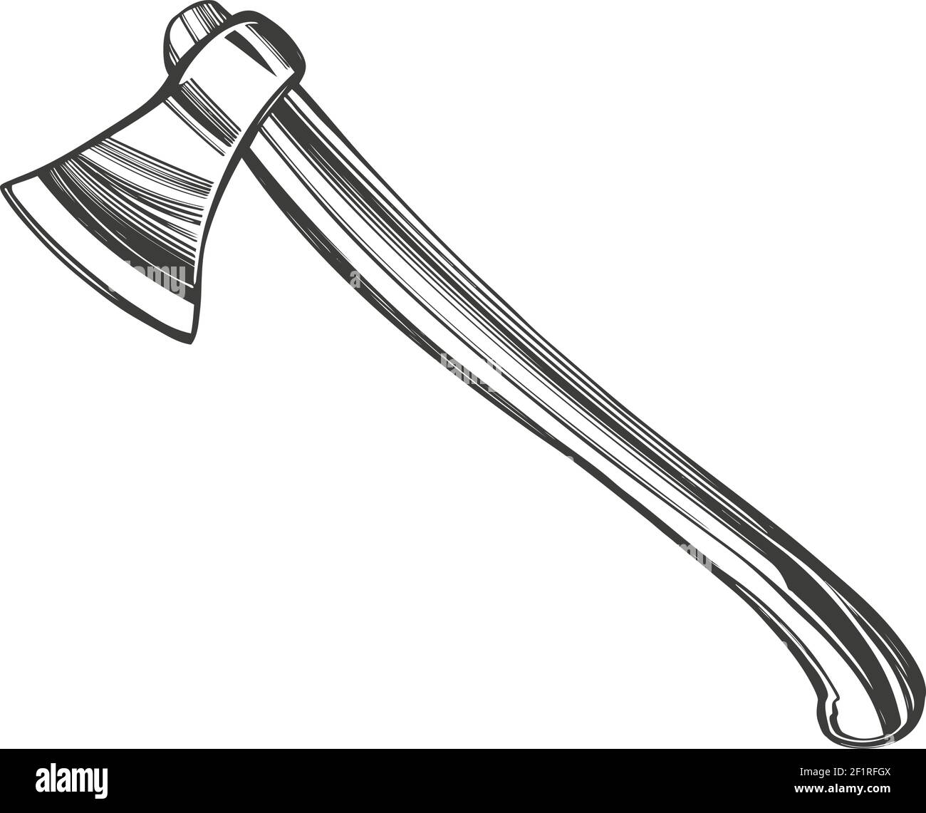 axe avec outil de hachage à poignée en bois illustration vectorielle dessinée à la main esquisse Illustration de Vecteur