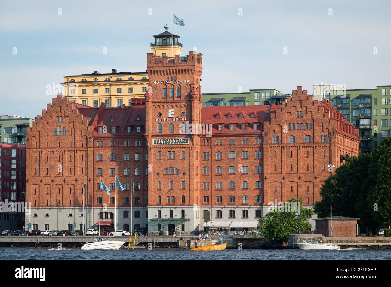 Elite Hotel Marina Tower, Saltsjöqvarns kaj, Danviken, Stockholm, Suède. Banque D'Images