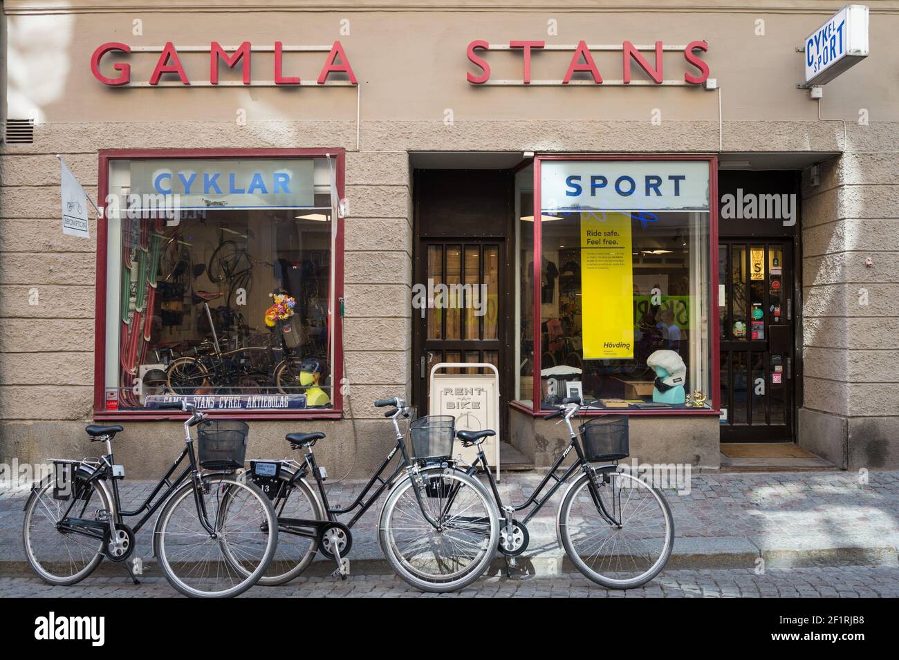 Gamla Stans cykel, Stora Nygatan, Gamla Stan, Stockholm, Suède. Banque D'Images