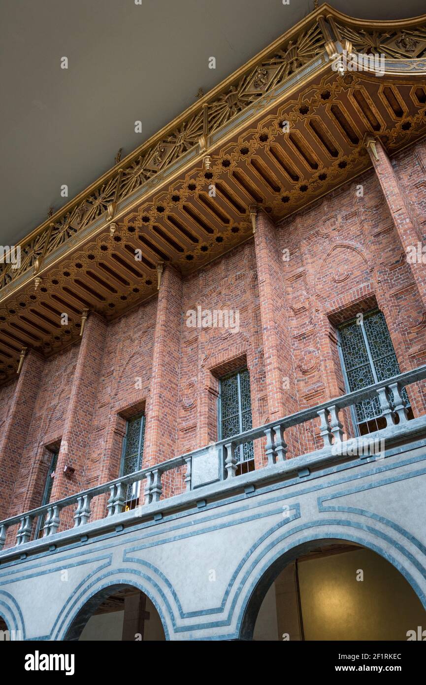 La salle bleue (Blå Hallen) à Stadshuset ou Stockholms stadshus (hôtel de ville), Stockholm, Suède. Banque D'Images