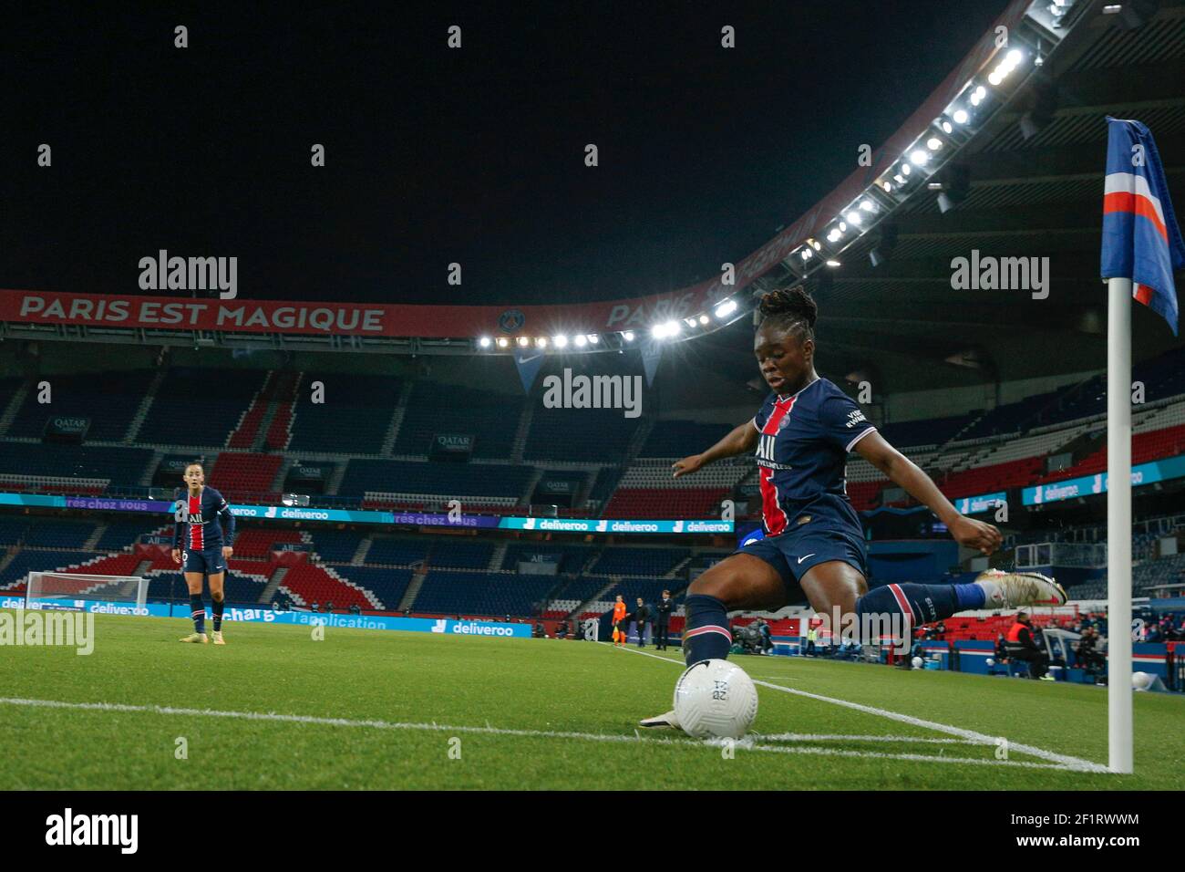 Sandy Baltimore (PSG féminine) a ouvert les portes lors du championnat de France féminin, le match de football D1 Arkema entre Paris Saint-Germain et l'Olympique Lyonnais le 20 novembre 2020 au stade du Parc des Princes à Paris, France - photo Stephane Allaman / DPPI Banque D'Images