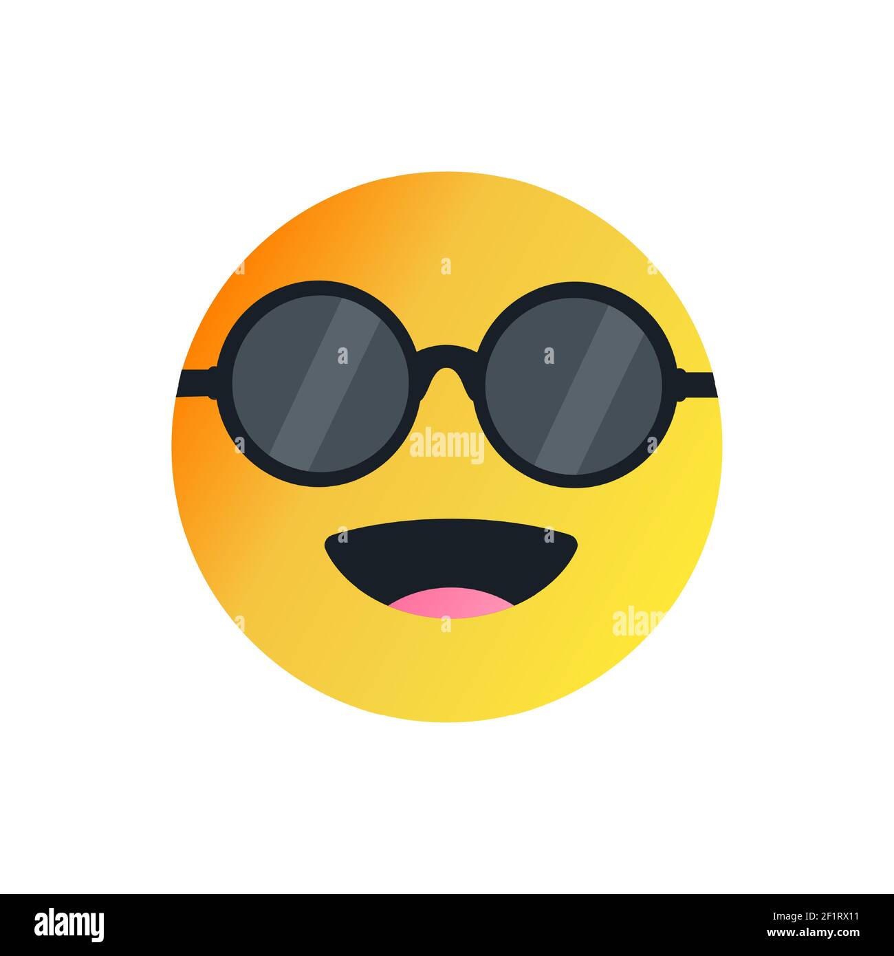 Émotiji souriant avec lunettes de soleil. Illustration de Vecteur