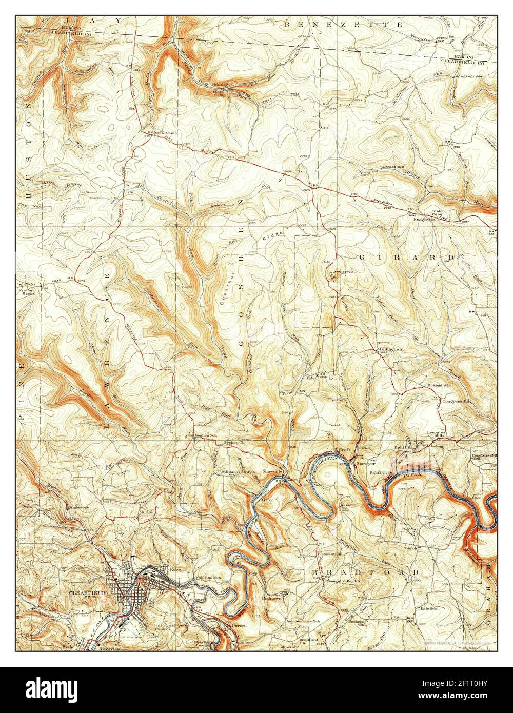 Mappa di clearfield Banque de photographies et d’images à haute