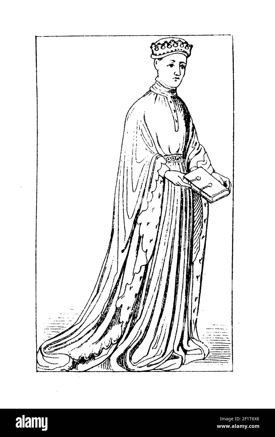 Illustration du XIXe siècle d'un portrait d'Henry V, roi d'Angleterre. Il est né le 16 septembre 1386 à Monmouth, au pays de Galles, au Royaume-Uni et est décédé Banque D'Images