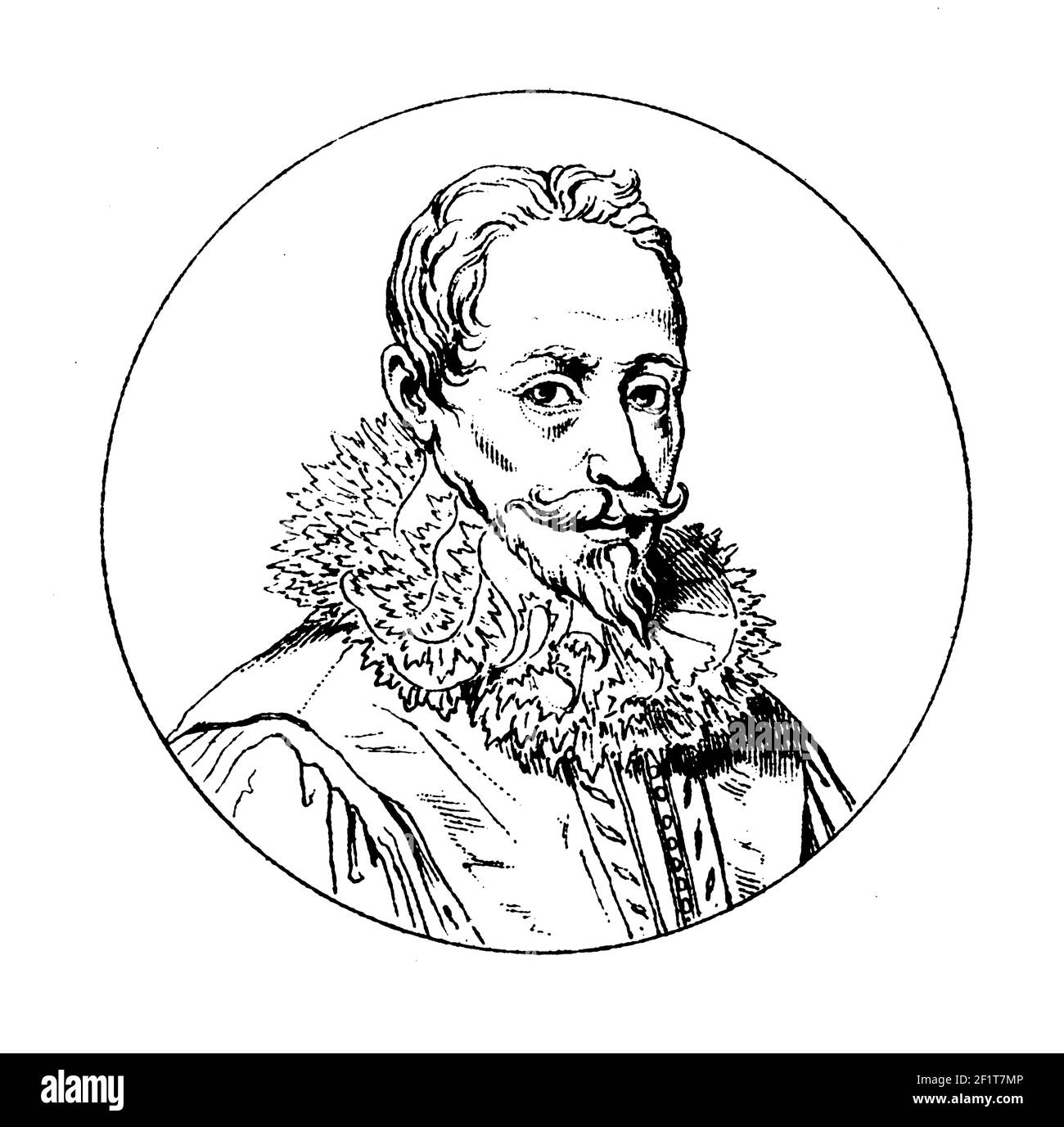 Illustration du XIXe siècle d'un portrait d'Hugo Grotius, juriste, philosophe, théologien, dramaturge, et poète. Né le 10 avril 1583 à Delft, Nethe Banque D'Images
