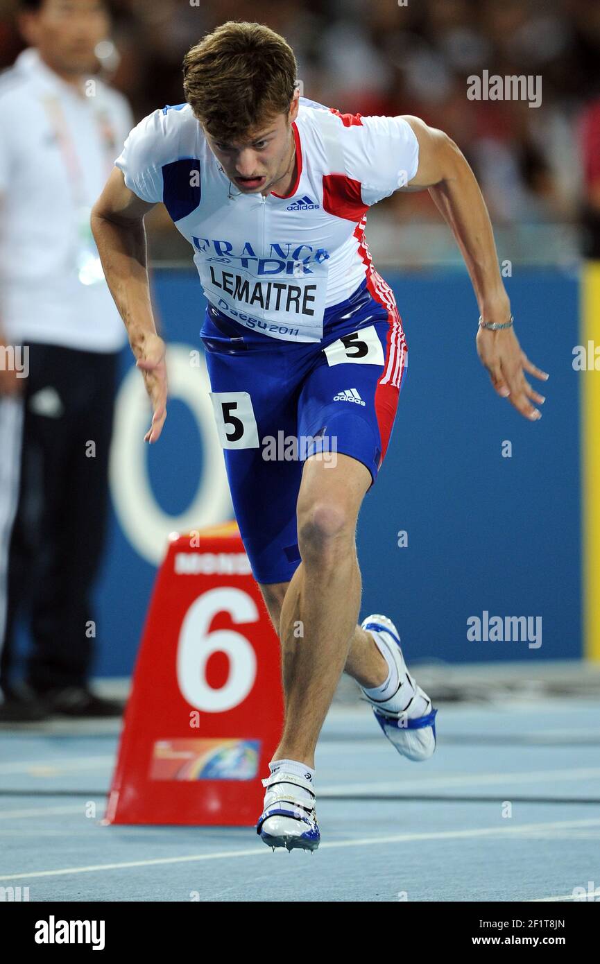ATHLÉTISME - CHAMPIONNATS DU MONDE IAAF 2011 - DAEGU (KOR) - JOUR 7 - 02/09/2011 - MEN 200M - CHRISTOPHE LEMAÎTRE (FRA) - PHOTO : FRANCK FAUGERE / KMSP / DPPI Banque D'Images