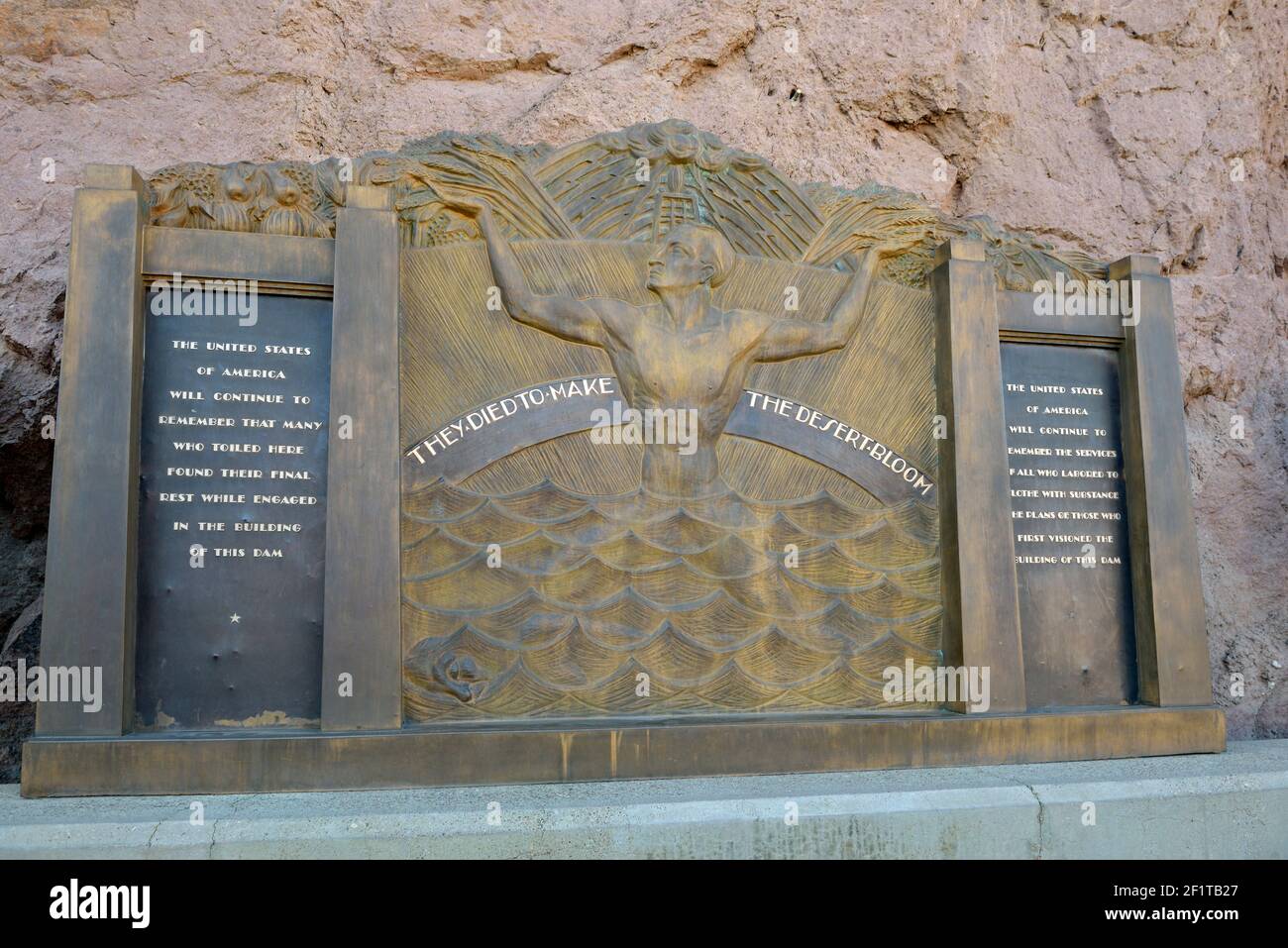 Ils sont morts pour faire la fleur du désert mémorial, barrage Hoover, Arizona, Nevada, Etats-Unis Banque D'Images