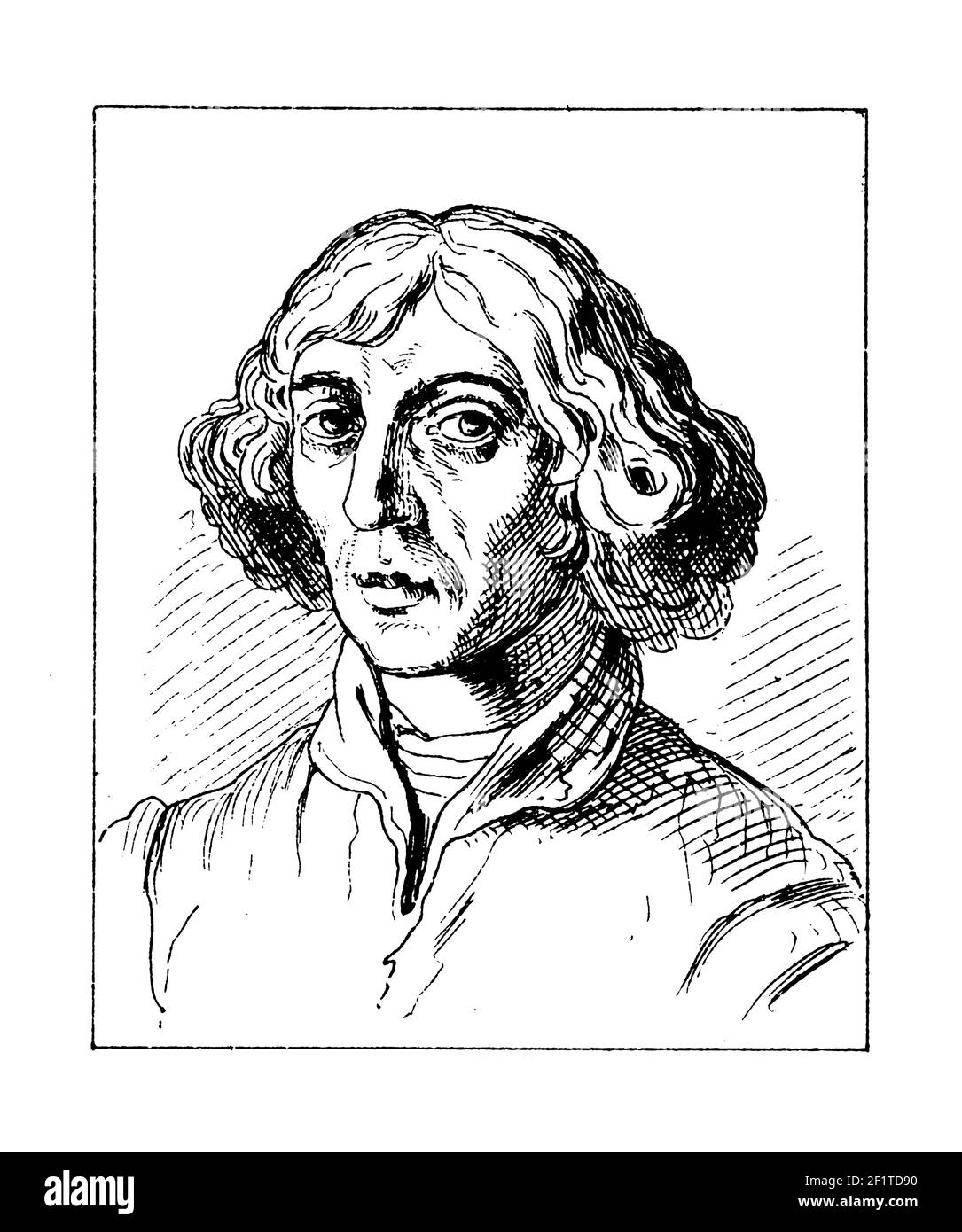 Gravure au XIXe siècle d'un portrait de Nicolaus Copernic ...