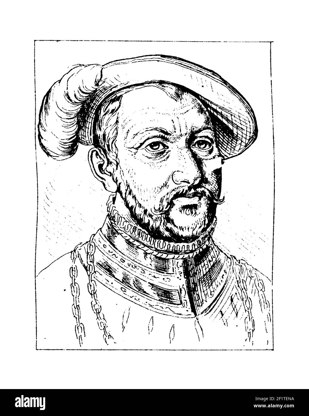 Gravure au XIXe siècle d'un portrait d'Ulrich, duc de Wurttemberg. Il est né le 8 février 1487 à Riquewihr, en Alsace, en France, et est mort le mois de novembre Banque D'Images Gravure au XIXe siècle d'un portrait d'Ulrich, duc de Wurttemberg. Il est né le 8 février 1487 à Riquewihr, en Alsace, en France, et est mort le mois de novembre Banque D'Images