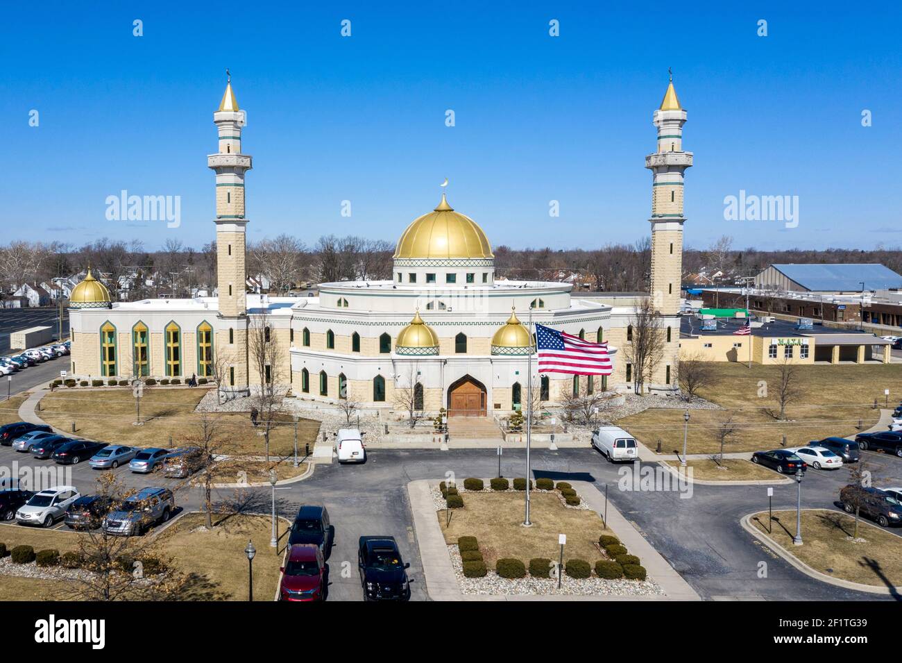 Dearborn, Michigan - le Centre islamique d'Amérique, la plus grande mosquée d'Amérique du Nord. Banque D'Images