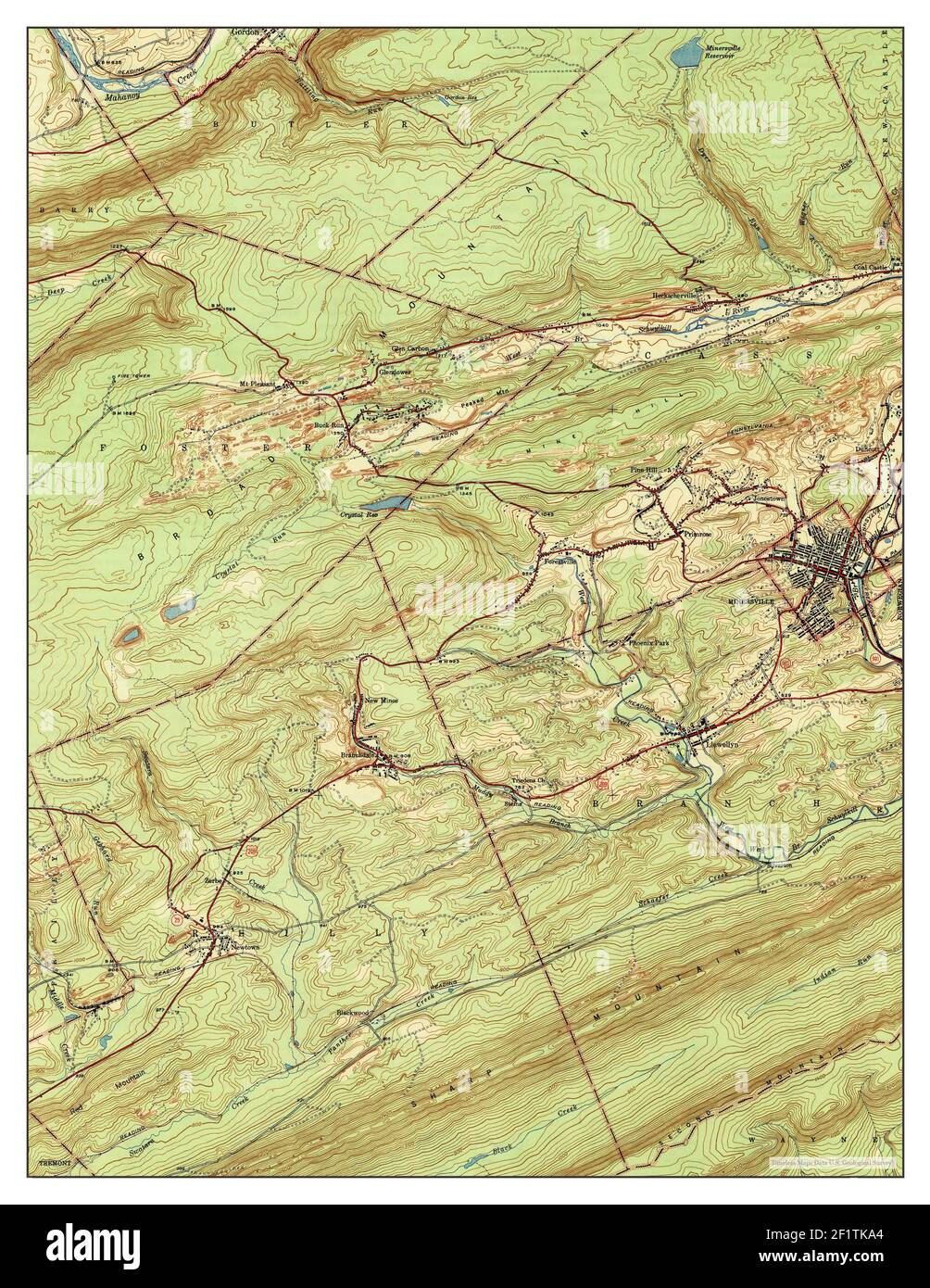 Carte de minersville Banque d'images détourées Alamy