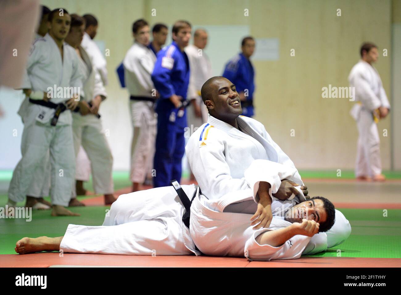 JUDO - TEDDY RINER CABINET - INSEP - 19/04/2012 - PHOTO : PHILIPPE MILLEREAU / KMSP / DPPI Banque D'Images