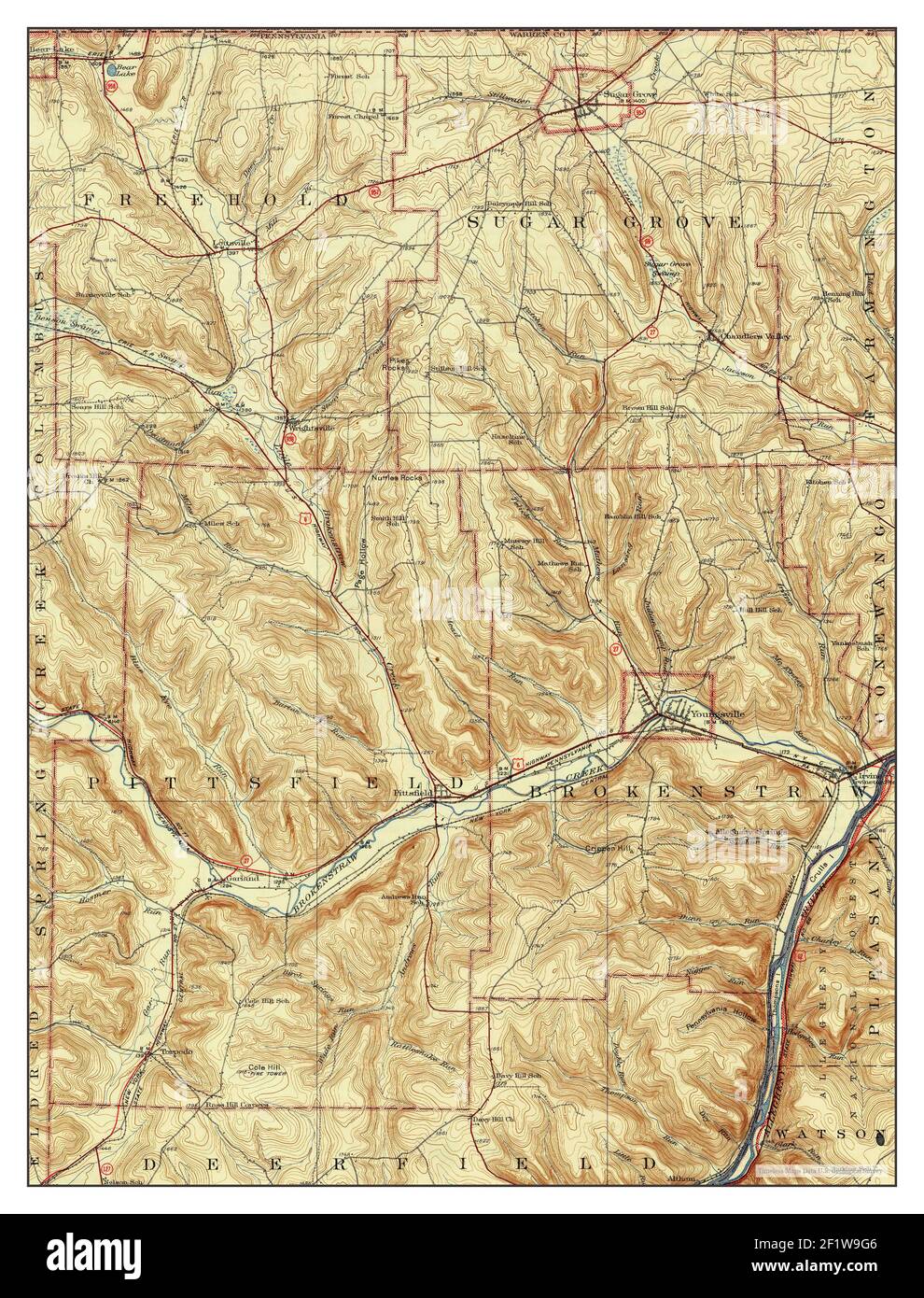 Youngsville, Pennsylvanie, carte 1929, 1:62500, États-Unis d'Amérique par Timeless Maps, données U.S. Geological Survey Banque D'Images