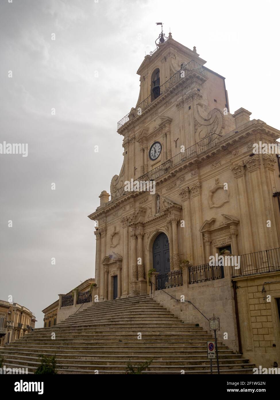 Basilique San Sebastiano, Palazzolo Acrède Banque D'Images