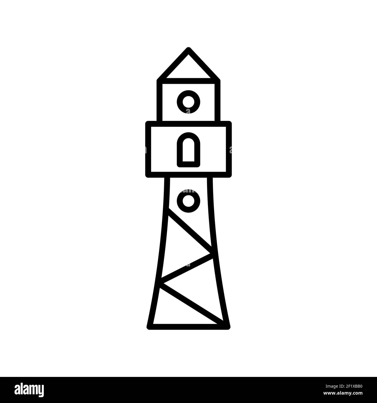 Illustration d'une icône unique de vecteur de ligne de phare sur un arrière-plan blanc Banque D'Images