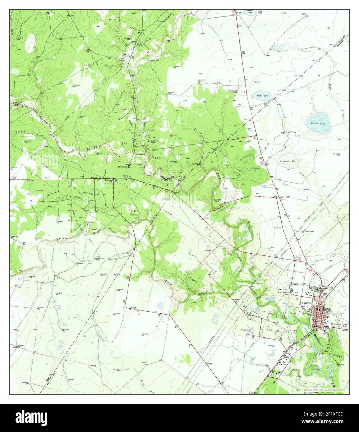Refugio, Texas, carte 1954, 1:62500, États-Unis d'Amérique par Timeless Maps, données U.S. Geological Survey Banque D'Images