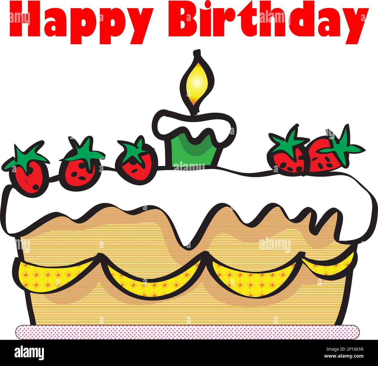 Dessin Anime Joyeux Anniversaire Fond Photo Stock Alamy