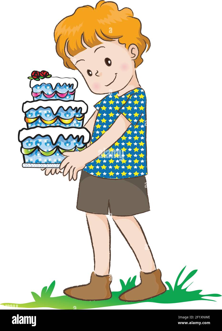 Gâteau d’anniversaire Illustration de Vecteur