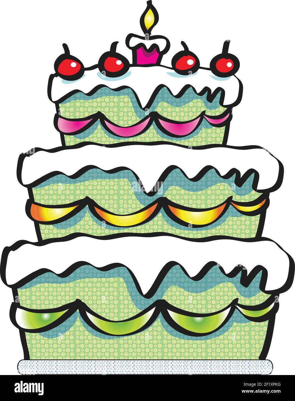 Gâteau d’anniversaire Illustration de Vecteur