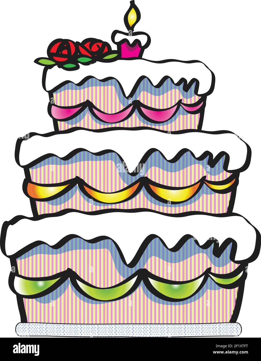 Gâteau d’anniversaire Illustration de Vecteur