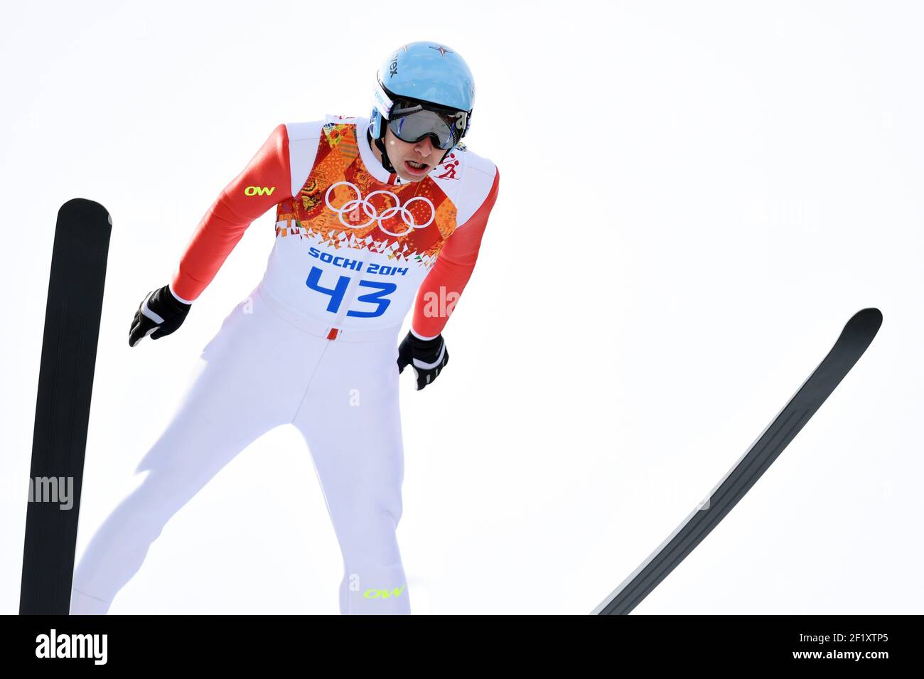 Jason Lamy-Chappuis de France participe à la compétition unique nordic Combined, Normal Hill ronde des XXII Jeux Olympiques d'hiver Sotchi 2014, Complex sauts Russkie Gorki, le 12 février 2014 à Sotchi, Russie. Photo Pool KMSP / DPPI Banque D'Images