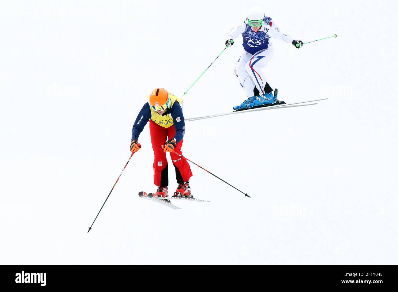 Marion Josserand, de France, pendant la Croix de ski des femmes Freestyle des XXII Jeux Olympiques d'hiver Sotchi 2014, au Rosa Khutor Extreme Park, le 21 février 2014 à Sotchi, Russie. Photo Pool KMSP / DPPI Banque D'Images