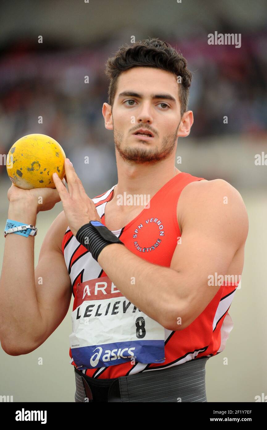Lors des championnats d'élite français 2014, au stade Georges-Hebert, à Reims, en France, le 11 juillet 2014. Photo Stephane Kempinaire / KMSP / DPPI Banque D'Images