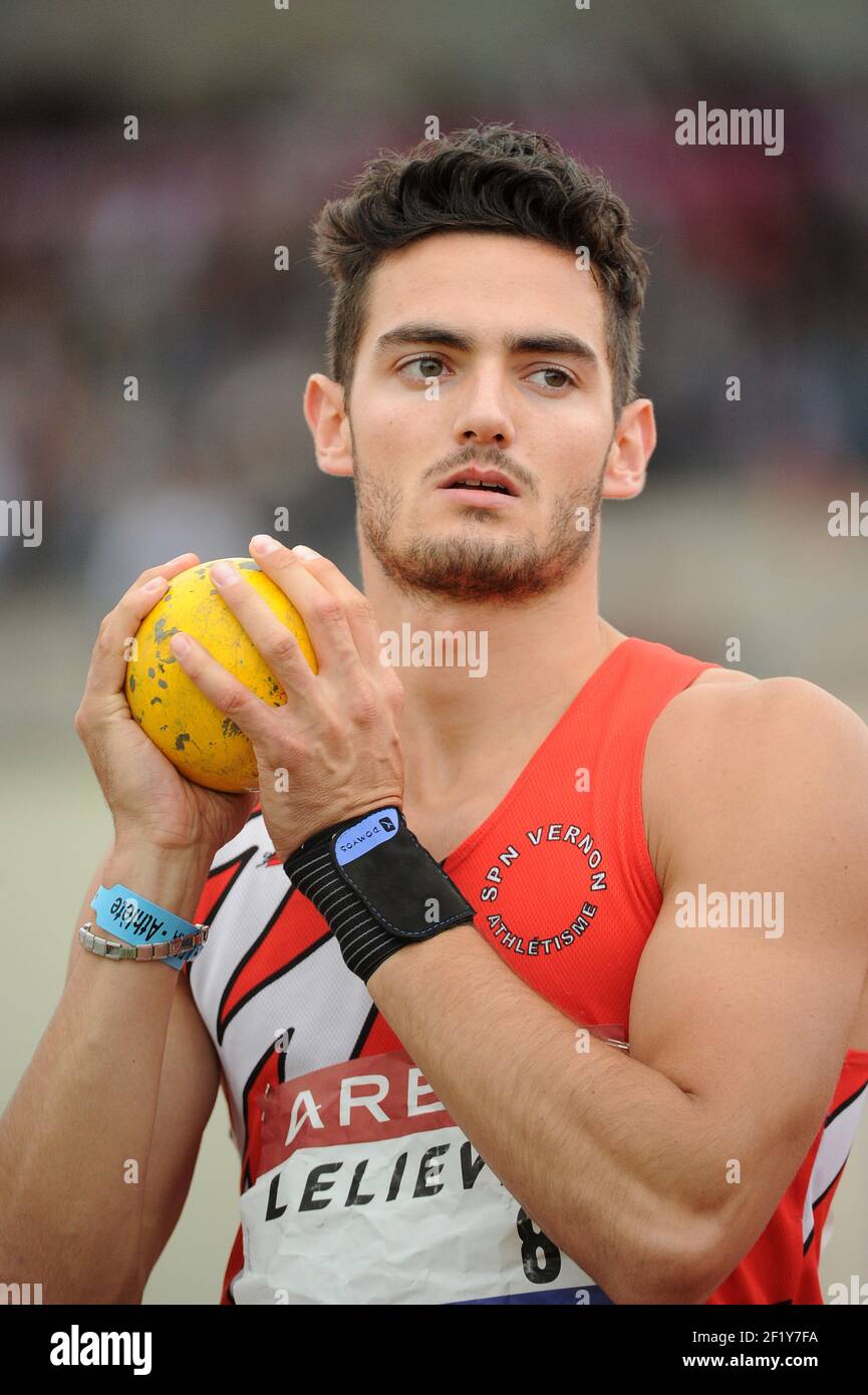 Lors des championnats d'élite français 2014, au stade Georges-Hebert, à Reims, en France, le 11 juillet 2014. Photo Stephane Kempinaire / KMSP / DPPI Banque D'Images