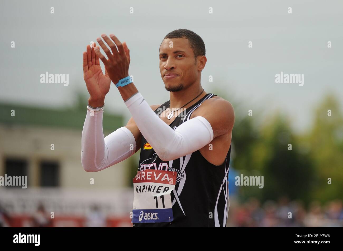 Yoann Rpinier (FRA) sur Triple Jump lors des Championnats de France élite 2014, au Stade Georges-Hebert, Reims, France, le 12 juillet 2014. Photo Stephane Kempinaire / KMSP / DPPI Banque D'Images