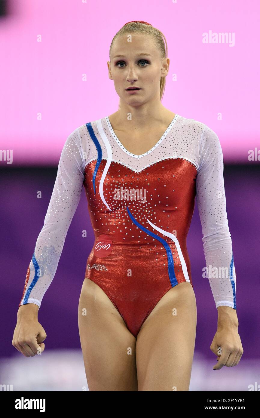 Marine Brevet de France participe à la qualification artistique féminine de gymnastique, Floor, lors des 1ers Jeux Olympiques européens 2015 à Bakou, Azerbaïdjan, jour 3, le 15 juin 2015 - photo Philippe Millereau / KMSP / DPPI Banque D'Images