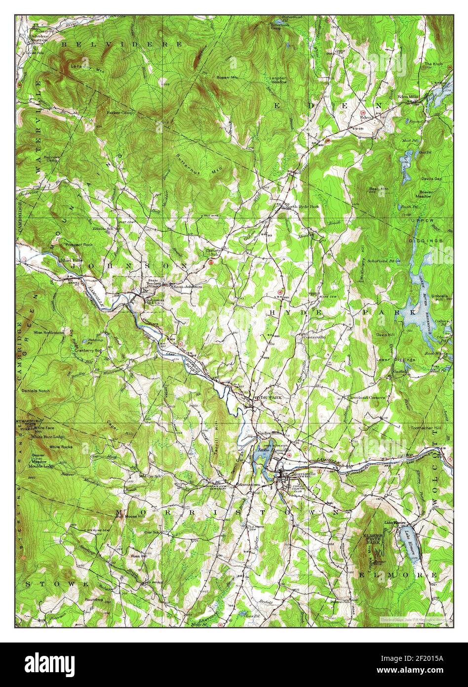 Hyde Park, Vermont, carte 1953, 1:62500, États-Unis d'Amérique par Timeless Maps, données U.S. Geological Survey Banque D'Images