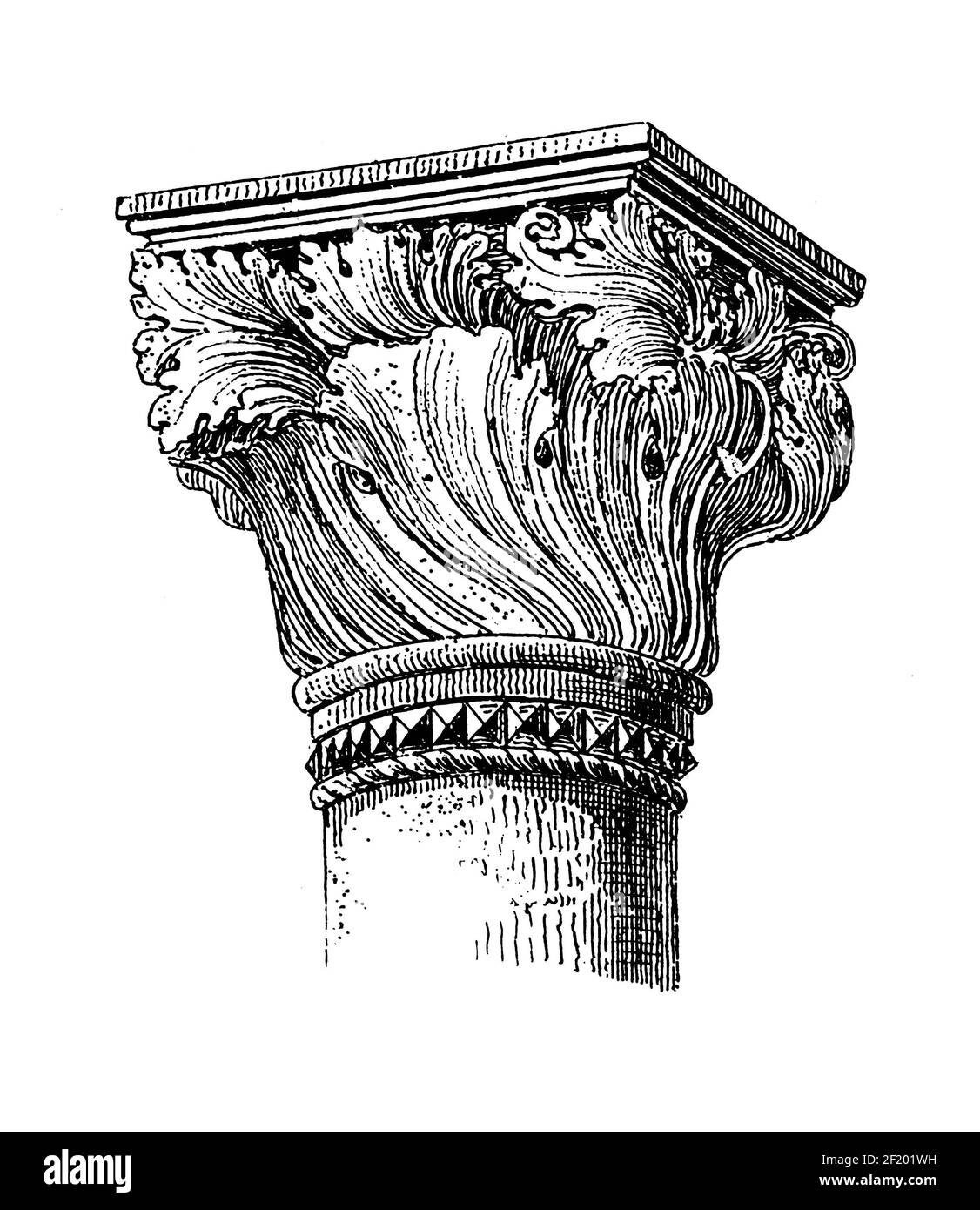 Illustration du XIXe siècle de la capitale du palais de Venise, Italie. Publié dans Systematischer Bilder-Atlas zum conversations-Lexikon, Ikonographische Banque D'Images