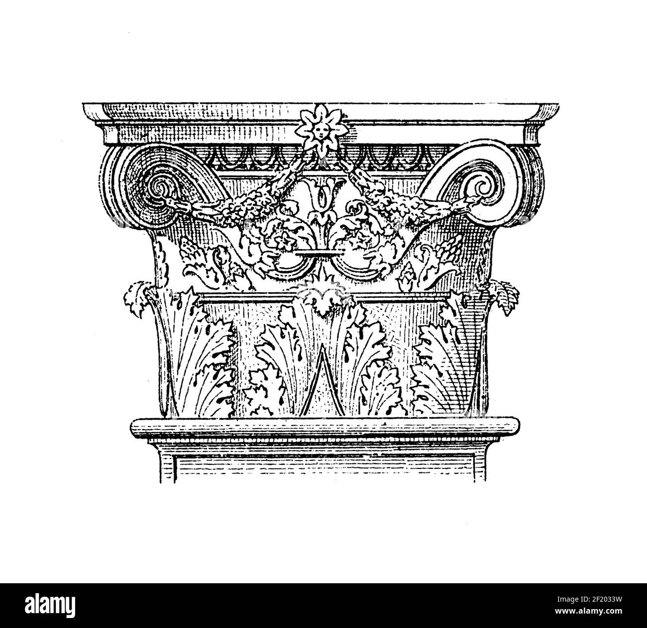Illustration antique des détails de Certosa di Pavie. Publié dans Systematischer Bilder-Atlas zum conversations-Lexikon, Ikonographische Encyklopedi Banque D'Images
