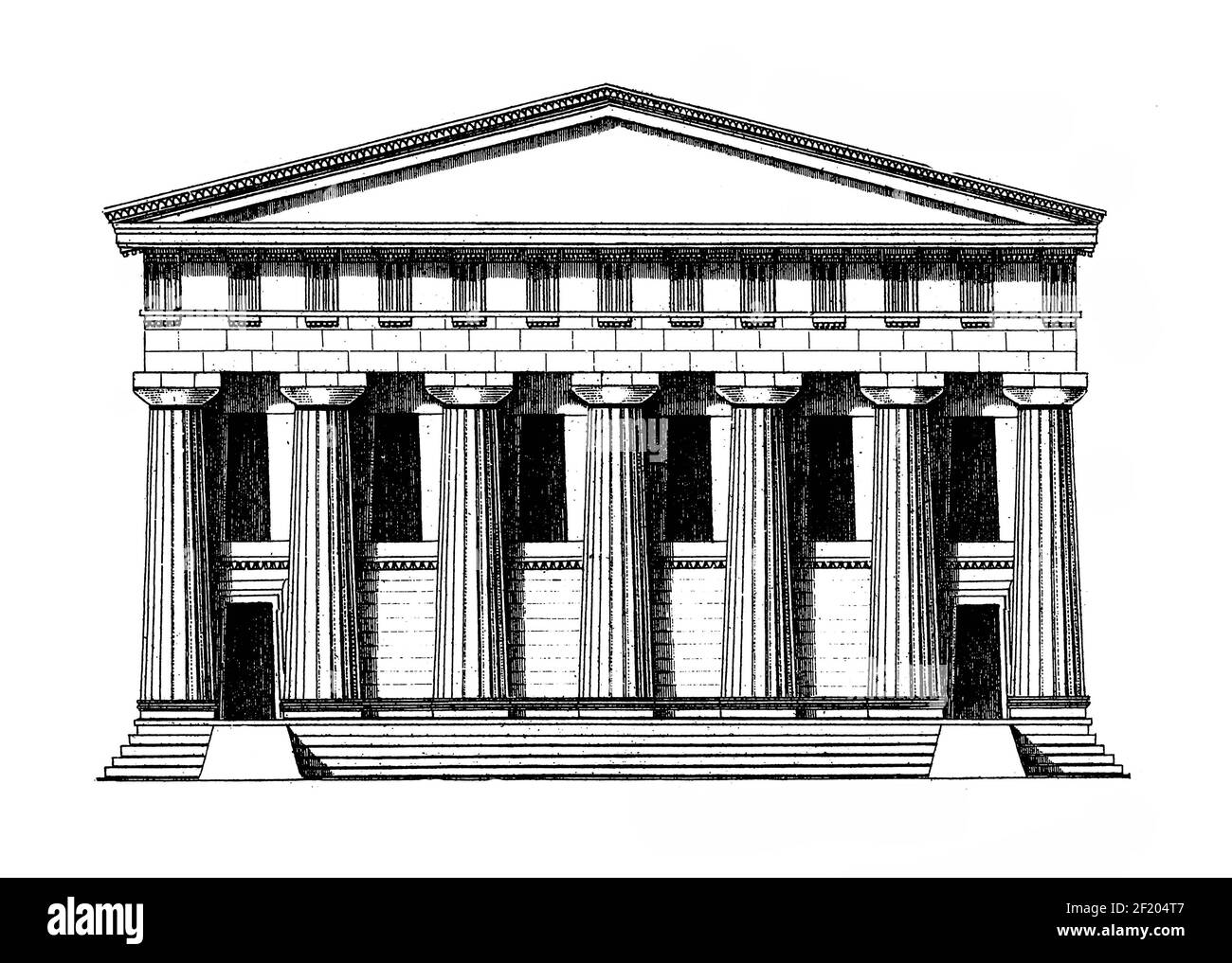 gravure du xixe siècle d'éléments architecturaux anciens. Publié dans Systematischer Bilder-Atlas zum conversations-Lexikon, Ikonographische Encyklop Banque D'Images