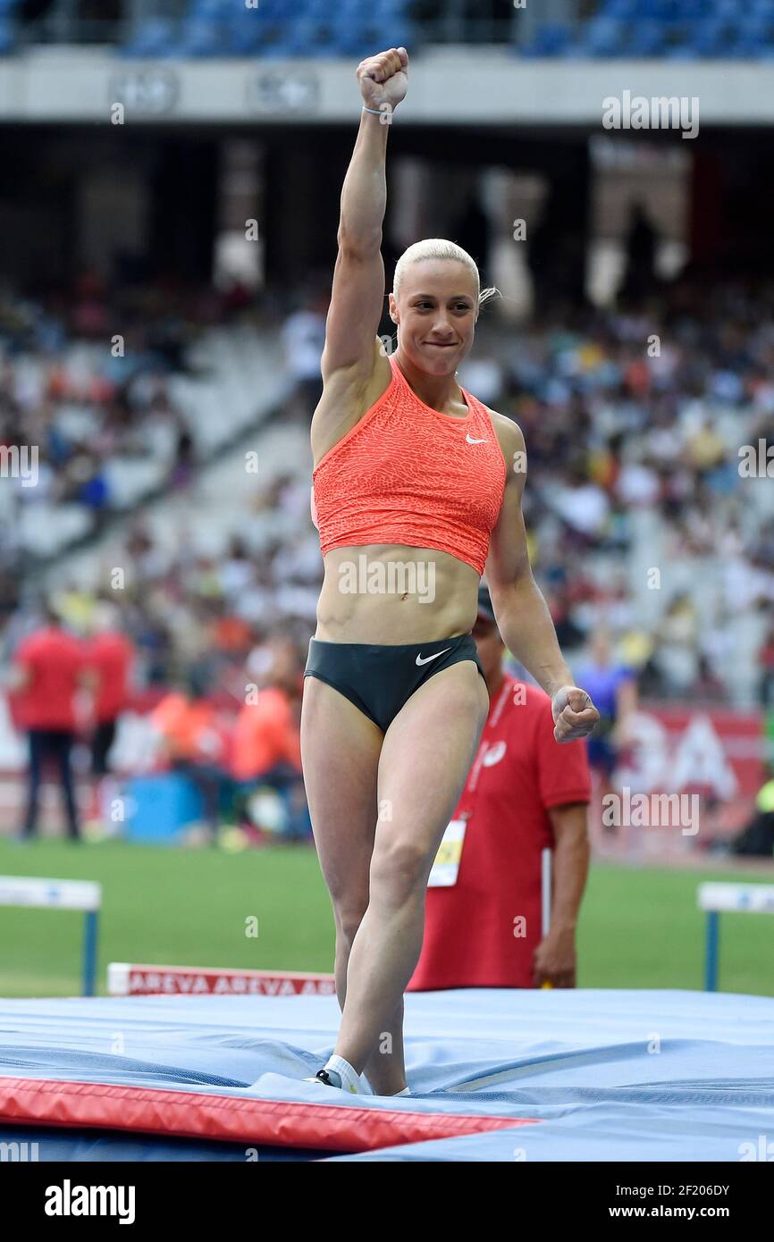 Nikoleta Kiriakopoulou (GRE) / Pole Vault femmes pendant la ligue des diamants, rencontre Areva 2015, au Stade de France, Paris, France, le 4 juillet 2015 - photo Jean-Marie Hervio / KMSP / DPPI Banque D'Images