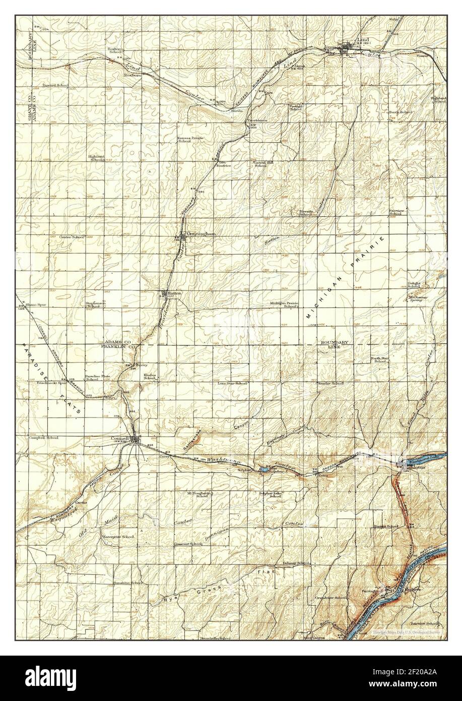 Carte de connell washington Banque d'images détourées Alamy