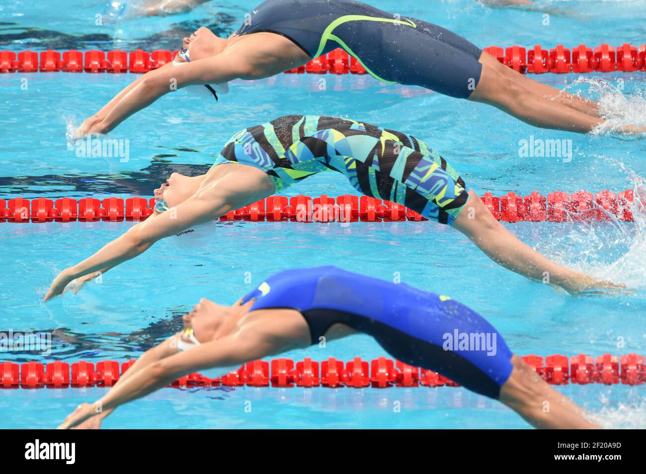 Beryl Gastaldello (FRA) participe à la compétition féminin de 50 m Butterfly lors des 16e Championnats du monde de Fina 2015, à Kazan, Russie, jour 13, le 5 août, 2015 - photo Stephane Kempinaire / KMSP / DPPI Banque D'Images