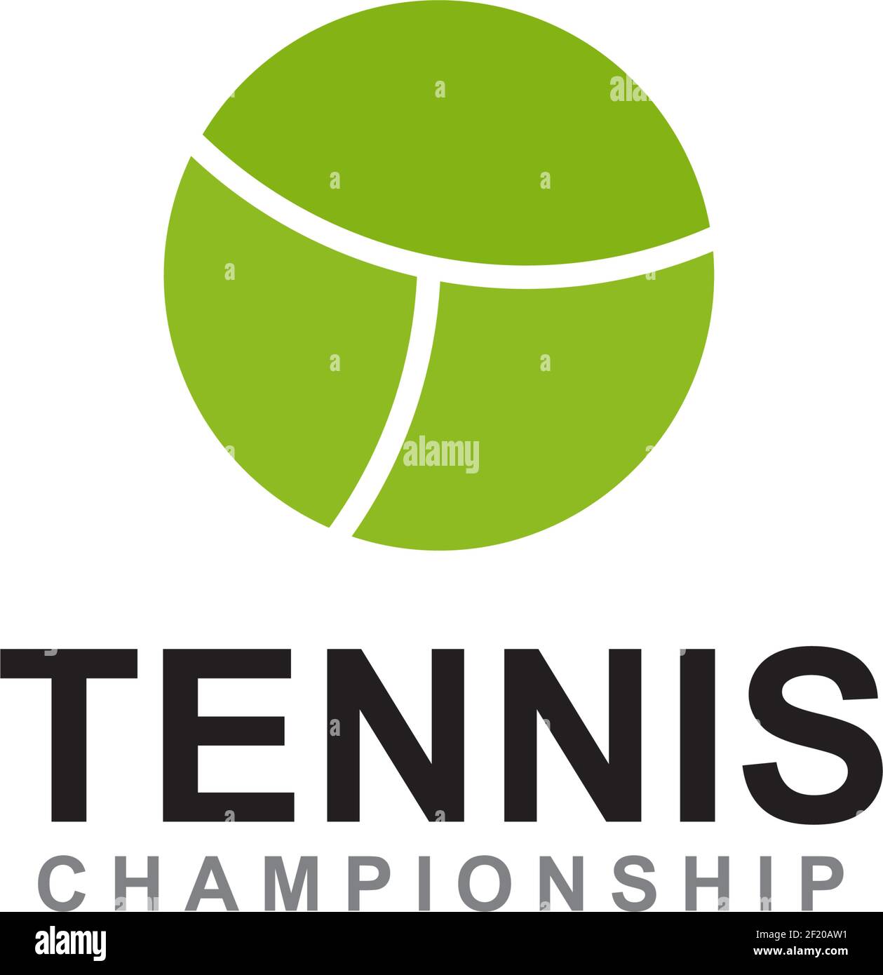 modèle vectoriel avec logo de balle de tennis vert Illustration de Vecteur