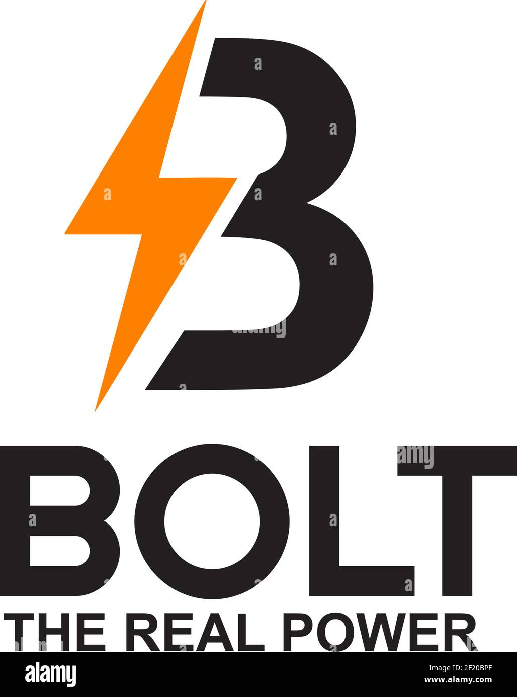 Logo initial de la lettre B incorporé avec un vecteur de conception de boulon d'éclair modèle Illustration de Vecteur