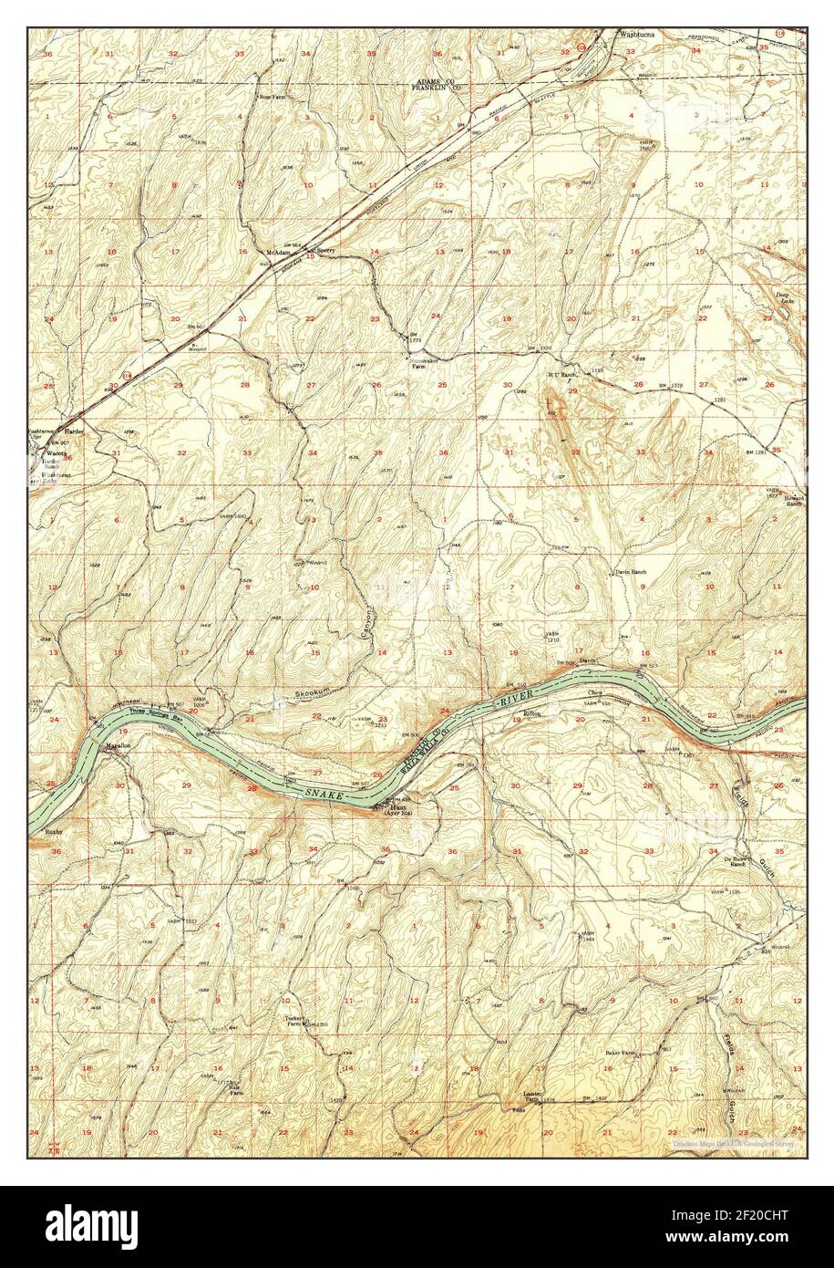 Haas, Washington, carte 1950, 1:62500, États-Unis d'Amérique par Timeless Maps, données U.S. Geological Survey Banque D'Images