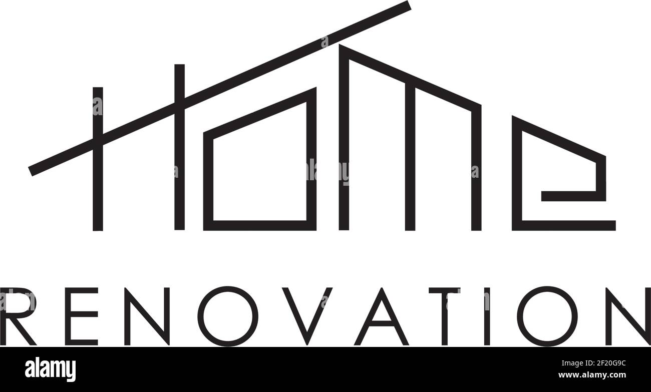 Accueil rénovation entreprise logo design modèle vectoriel Illustration de Vecteur