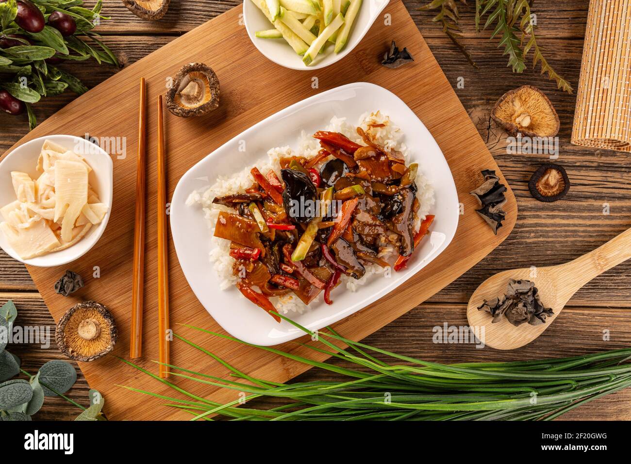 Cuisine chinoise plat chaud Banque D'Images