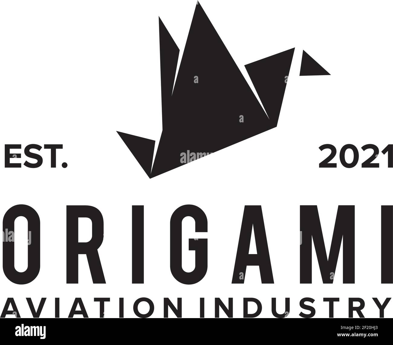 Logo aviation avec icône de modèle d'oiseau origami Illustration de Vecteur