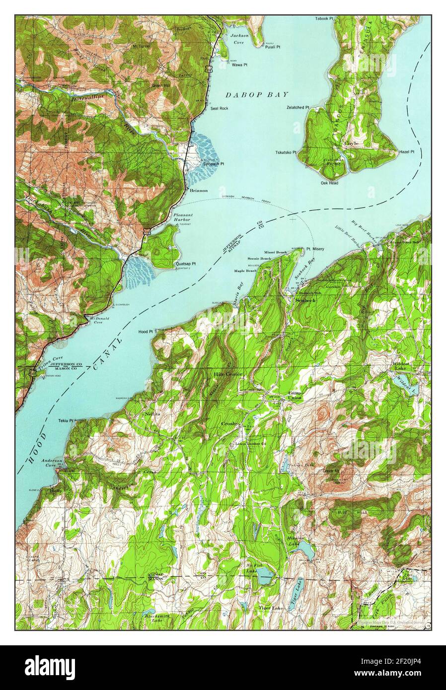 Point Misery, Washington, carte 1936, 1:62500, États-Unis d'Amérique par Timeless Maps, données U.S. Geological Survey Banque D'Images