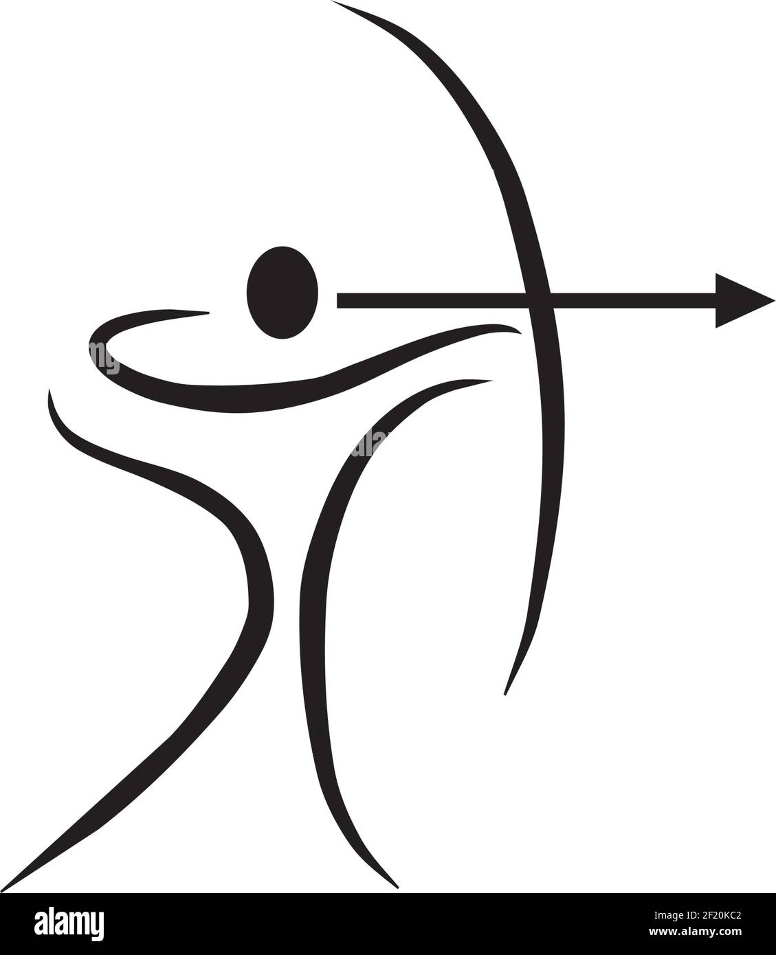 Modèle vectoriel de conception de logo Archer man Illustration de Vecteur