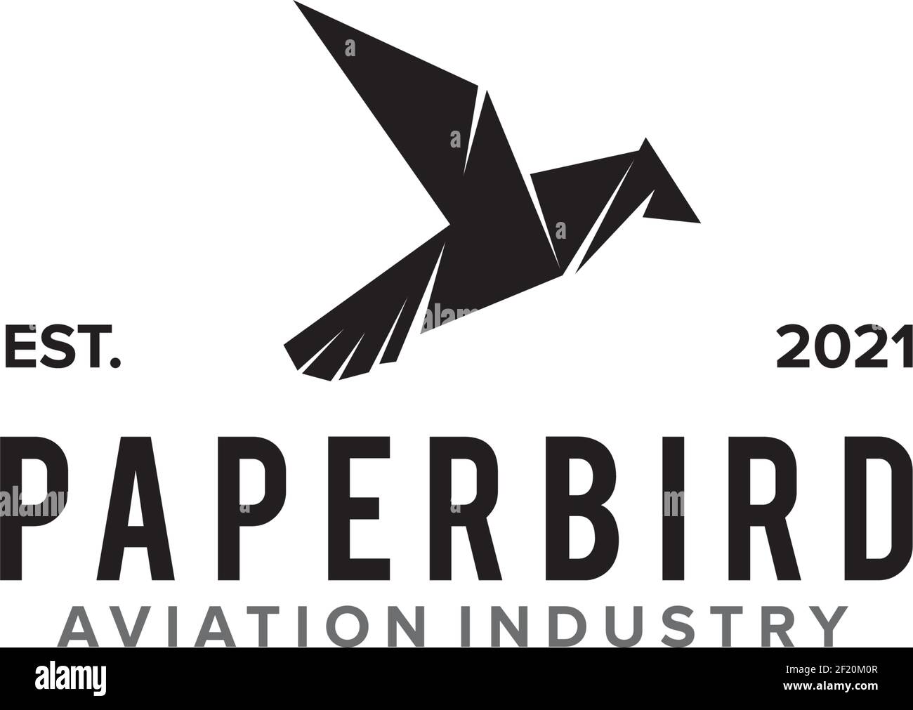 Logo aviation avec icône de modèle d'oiseau origami Illustration de Vecteur