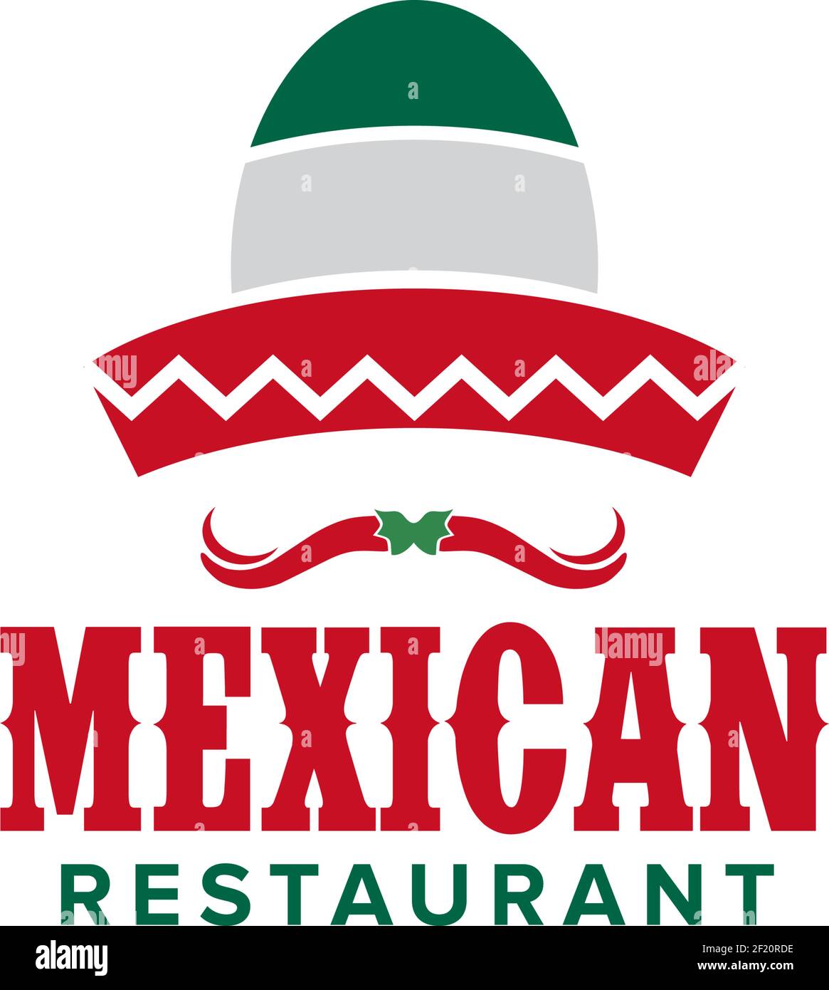 Restaurant mexicain au design traditionnel de chapeau de Mexico Illustration de Vecteur